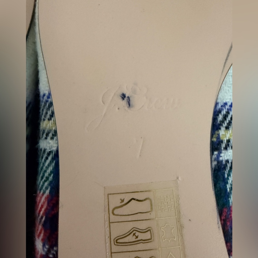 J. Crew Red/White Plaid Flats Black Bow Size 7 Snowy Tartan NWOT Old Money - Picture 12 of 12